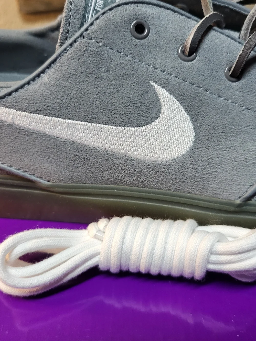 *NEW* Nike SB Zoom Stefan Janoski OG+ Gray White Shoes Size Men's 8 Women's 9.5